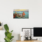 Poster Vue des gélules et des navires au quai (Bureau à domicile)