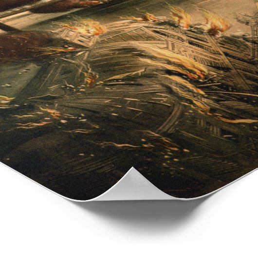 Poster Vue des incendies à Paris pendant la Commune (Coin)