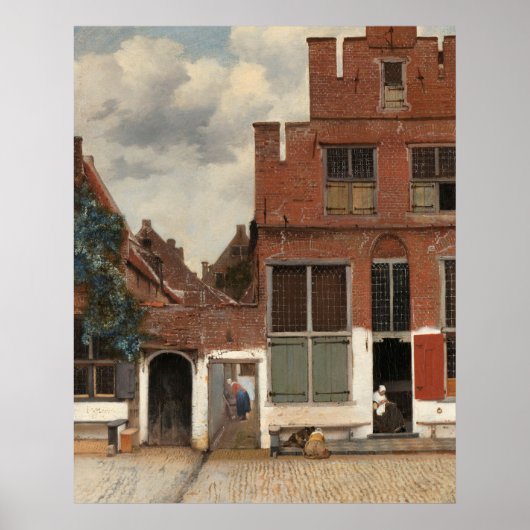 Poster Vue des maisons à Delft (La Petite Rue) (Devant)