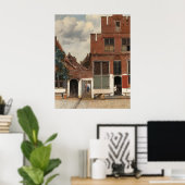 Poster Vue des maisons à Delft (La Petite Rue) (Bureau à domicile)