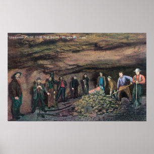 Poster Vue des mineurs d'or de la mine TreadwellJuneau, A