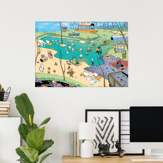 Poster Vue des oiseaux des marais (Bureau à domicile)