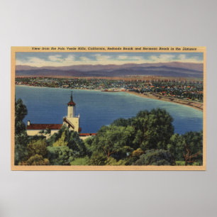 Poster Vue des plages de Redondo & Hermosa, Californie