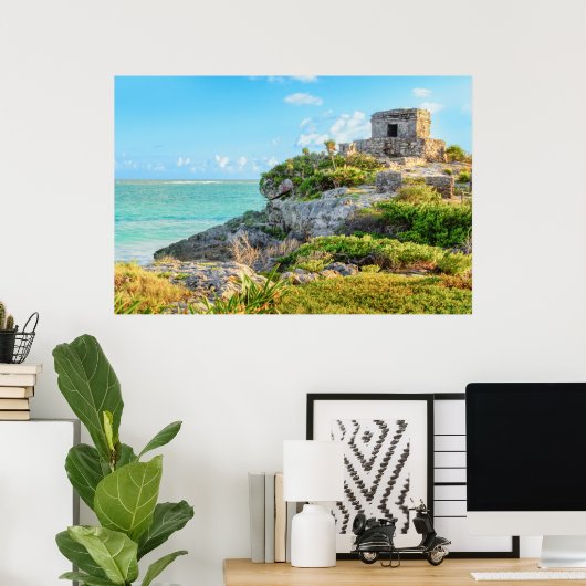 Poster Vue Des Ruines De Tulum, Temple Dieu Des Vents, Me (Bureau à domicile)