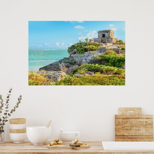 Poster Vue Des Ruines De Tulum, Temple Dieu Des Vents, Me (Cuisine)