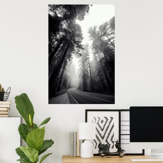 Poster Vue Des Séquoia Dans La Forêt (Bureau à domicile)