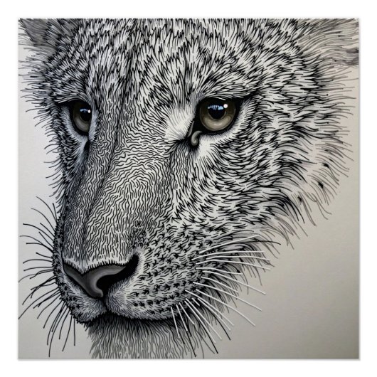 Poster Vue détaillée du loup (Devant)