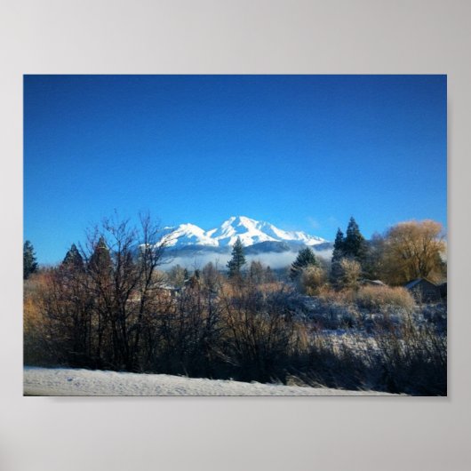 Poster Vue d'hiver à Mount Shasta, CA (Devant)