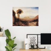 Poster Vue d'Orvieto, peint à Rome par Joseph Turner (Bureau à domicile)