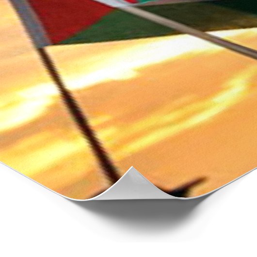 Poster Vue Drapeau Palestine (Coin)