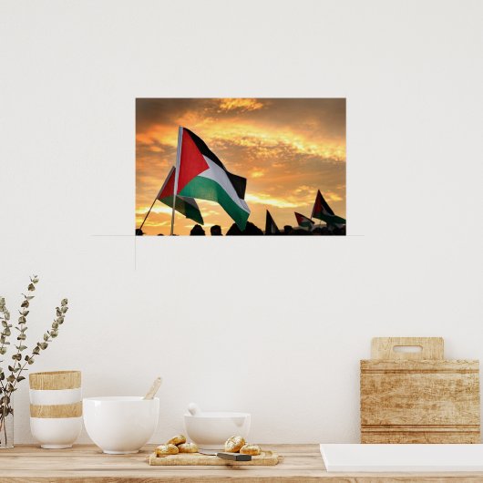 Poster Vue Drapeau Palestine (Cuisine)