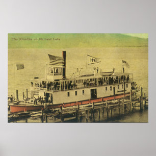 Poster Vue du bateau de rivière de Klondike