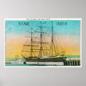 Poster Vue du bateau Star of India à quai (Devant)