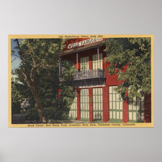 Poster Vue du bureau Old Wells-Fargo (1855) (Devant)