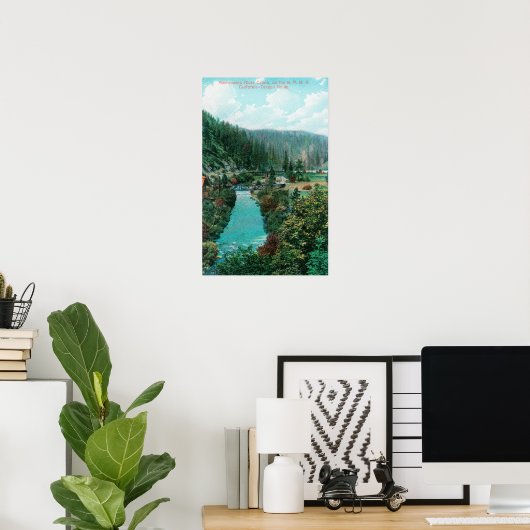 Poster Vue du canyon de la rivière Sacramento sur SP (Bureau à domicile)