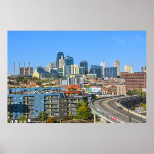 Poster Vue du centre-ville de Kansas City, Missouri