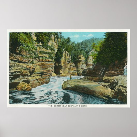 Poster Vue du chaos Ausable près de Elephant's Head (Devant)