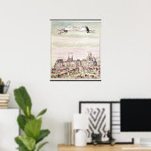 Poster Vue du Château de Loches, 1699 (Bureau à domicile)