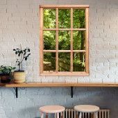 Poster Vue du chemin de bois à partir d'une fenêtre