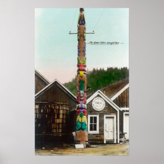 Poster Vue du Corbeau TotempoleWrangell, AK