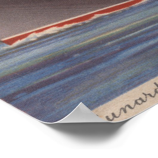 Poster Vue du Cunard R.M.L. Franconia (Coin)