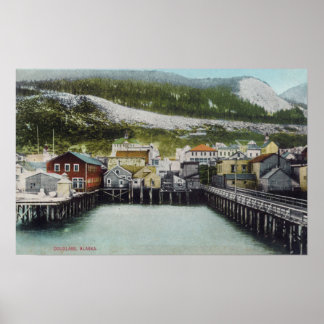 Poster Vue du front de mer et de la villeDouglass, AK