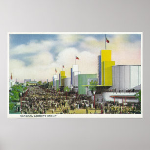 Poster Vue du groupe des expositions générales