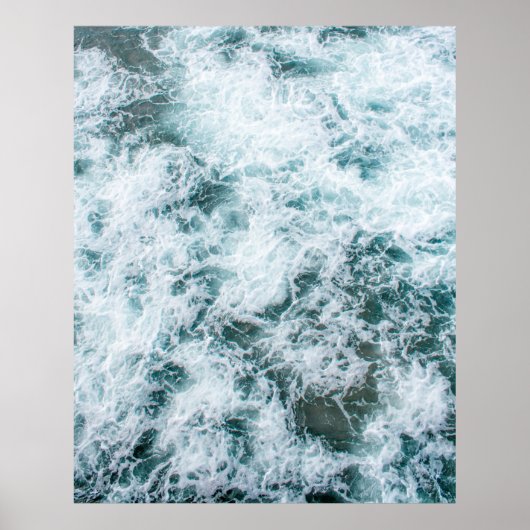 Poster Vue du haut des vagues océaniques (Devant)