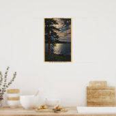 Poster Vue du lac au clair de lune (Cuisine)