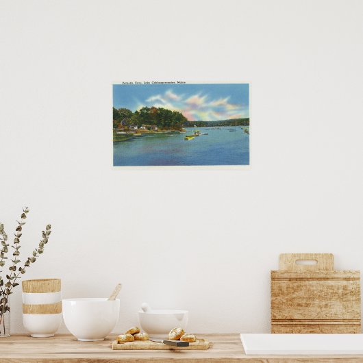 Poster Vue du lac Cobbosseeconte à Pernette Cove (Cuisine)