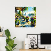 Poster Vue du lac House | Terrasse surplombant la baie (Bureau à domicile)