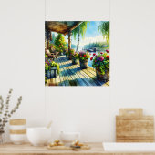 Poster Vue du lac House | Terrasse surplombant la baie (Cuisine)