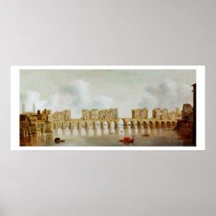 Poster Vue du London Bridge, vers 1632 (huile sur panneau