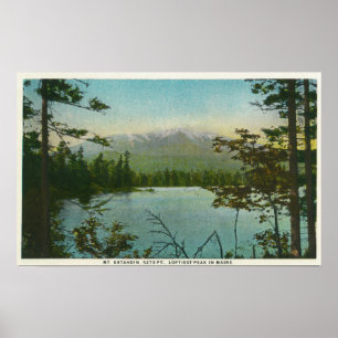 Poster Vue du Mont Katahdin, pic le plus bas du Maine