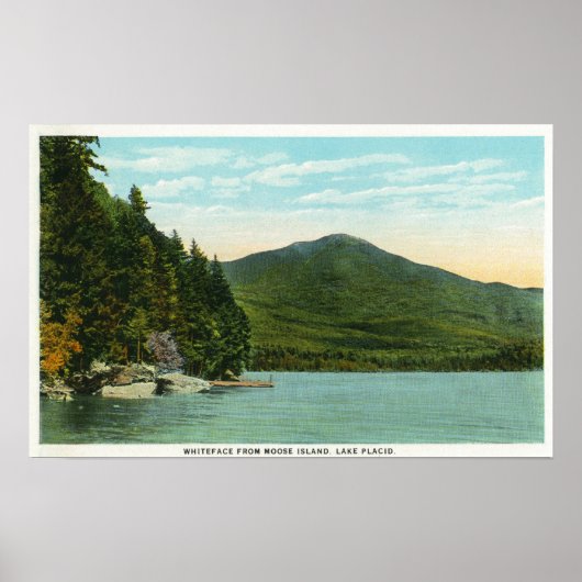 Poster Vue du mont Whiteface de l'île Moose (Devant)