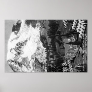 Poster Vue du Paradise Camp et du Mont Rainier