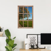 Poster Vue du parc d'automne depuis une fenêtre (Bureau à domicile)