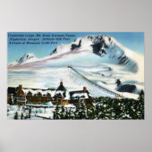 Poster Vue du pavillon Timberline, mont Hood en hiver (Devant)