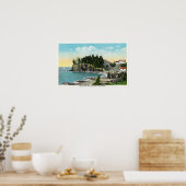 Poster Vue du phare de Owl's Head et du rocher de Owl's R (Cuisine)