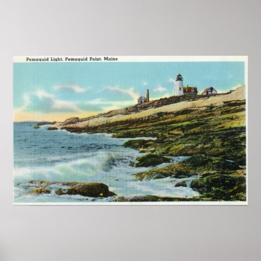 Poster Vue du phare de Pemaquid (Devant)
