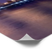 Poster Vue du pont de Manhattan la nuit (Coin)