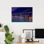 Poster Vue du pont de Manhattan la nuit (Bureau à domicile)
