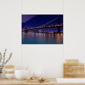 Poster Vue du pont de Manhattan la nuit (Cuisine)