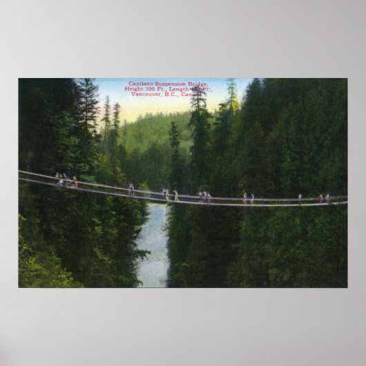 Poster Vue du pont de suspension Capilano (Devant)