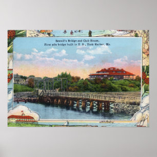 Poster Vue du pont et du pavillion de Sewall