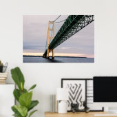 Poster Vue du pont Mackinac depuis le lac Michigan (Bureau à domicile)
