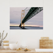 Poster Vue du pont Mackinac depuis le lac Michigan (Cuisine)