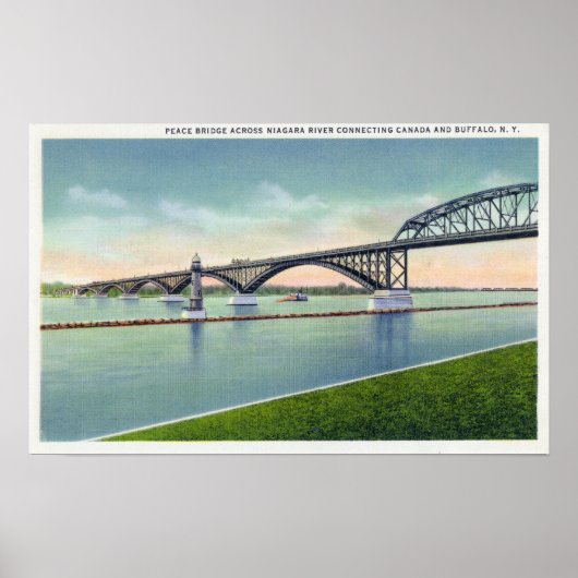 Poster Vue du pont Peace au-dessus de la rivière Niagara (Devant)