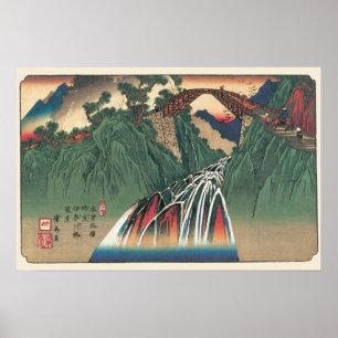Poster Vue du pont sur la rivière Ina, Nojiri par Hiroshi