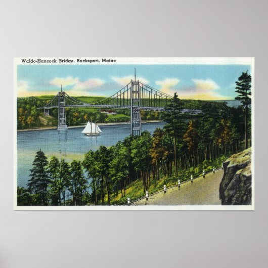 Poster Vue du pont Waldo-Hancock (Devant)